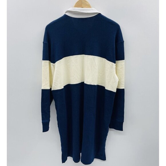 On 34th Womens Size Large Long Sleeve Colorblocked Rugby Dress in Blue/Cream $59 - Picture 4 of 7